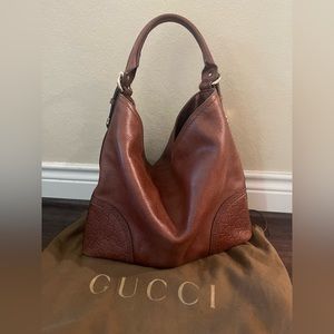 Gucci Brown Leather Signoria Hobo